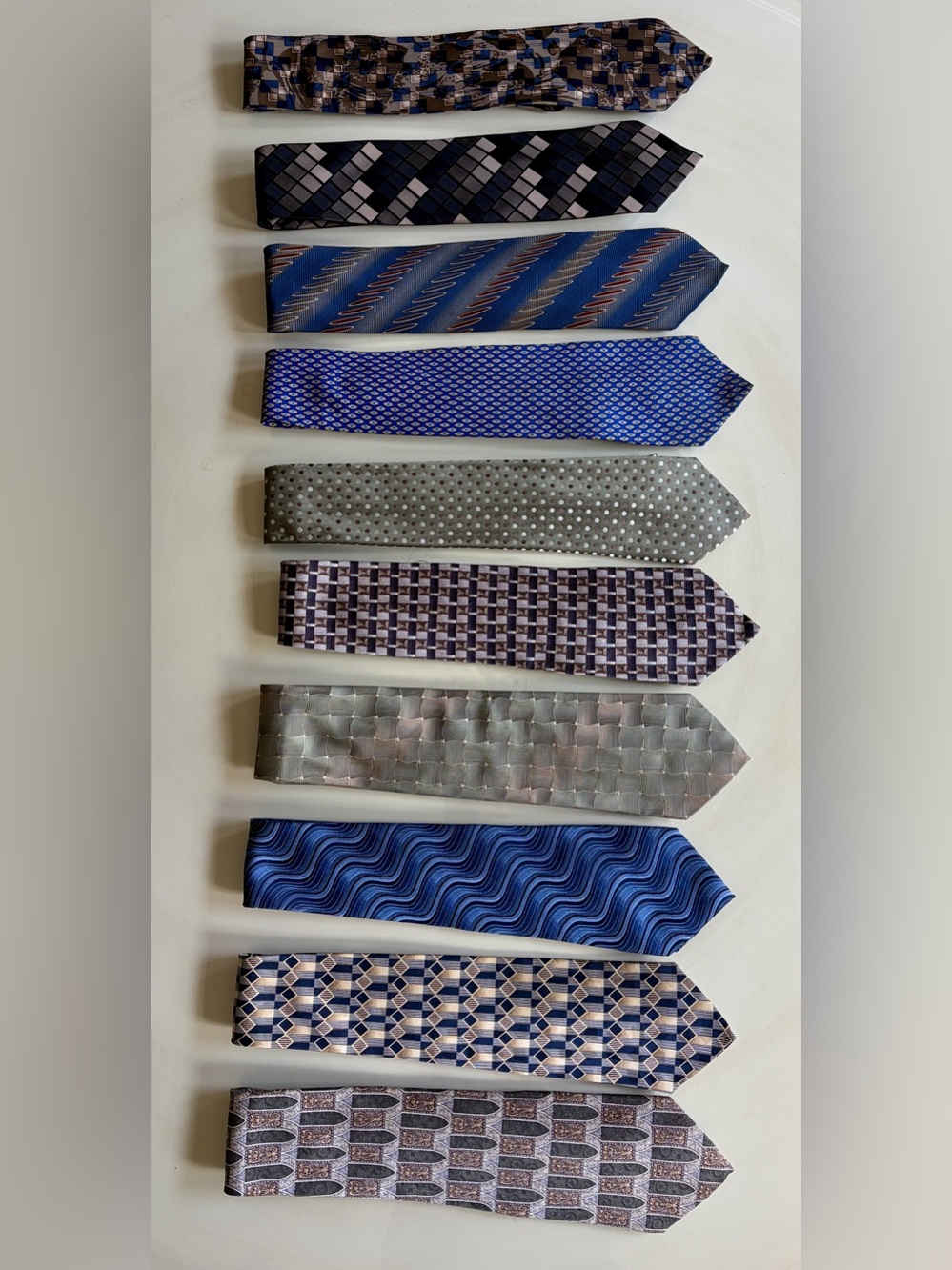 Bundle of 10 Men’s Silk Neckties - Excellent Condition - Clean & Stain Free